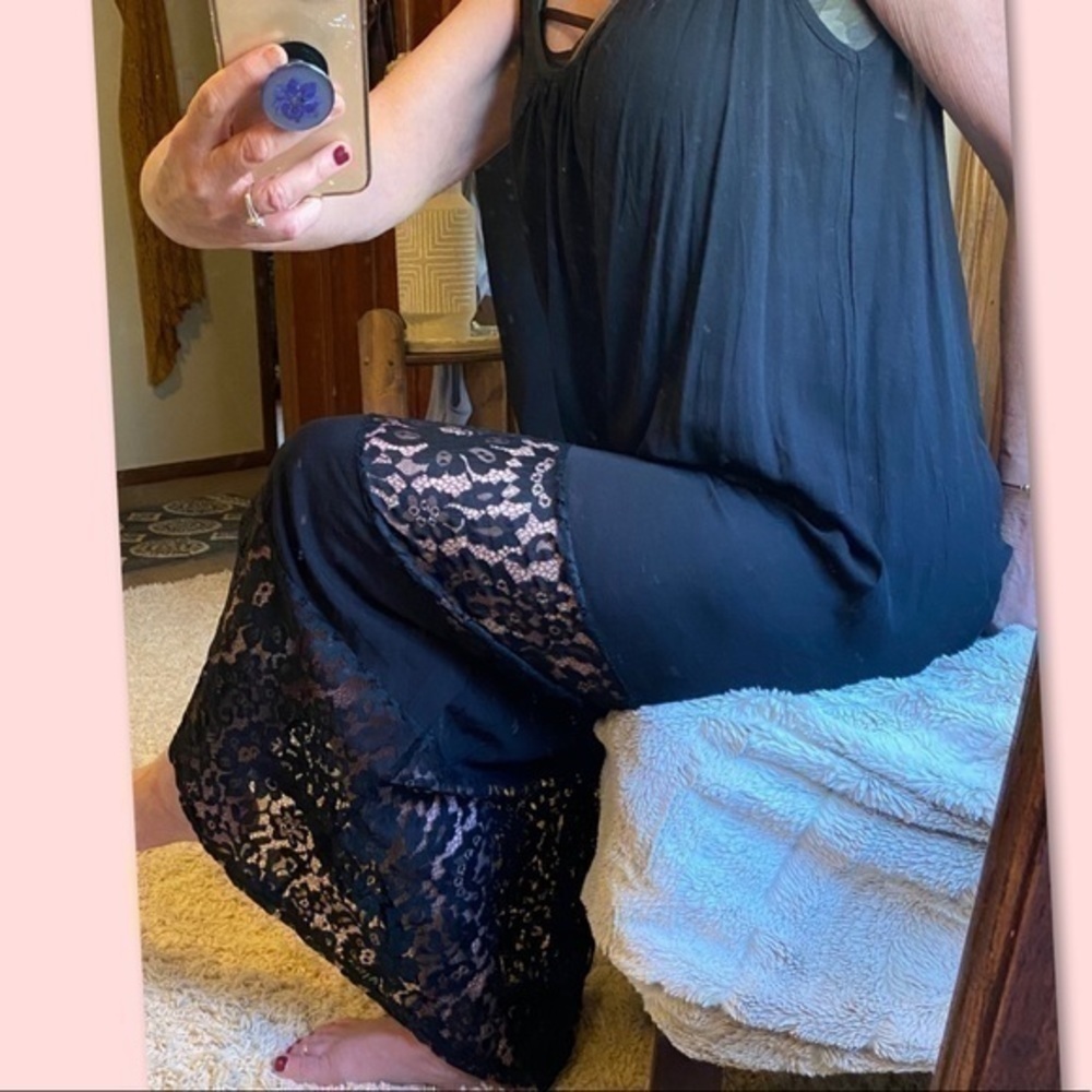BOHO LACE MAXI BEACH DRESS COVER-UP BLACK S/M - Picture 5 of 11